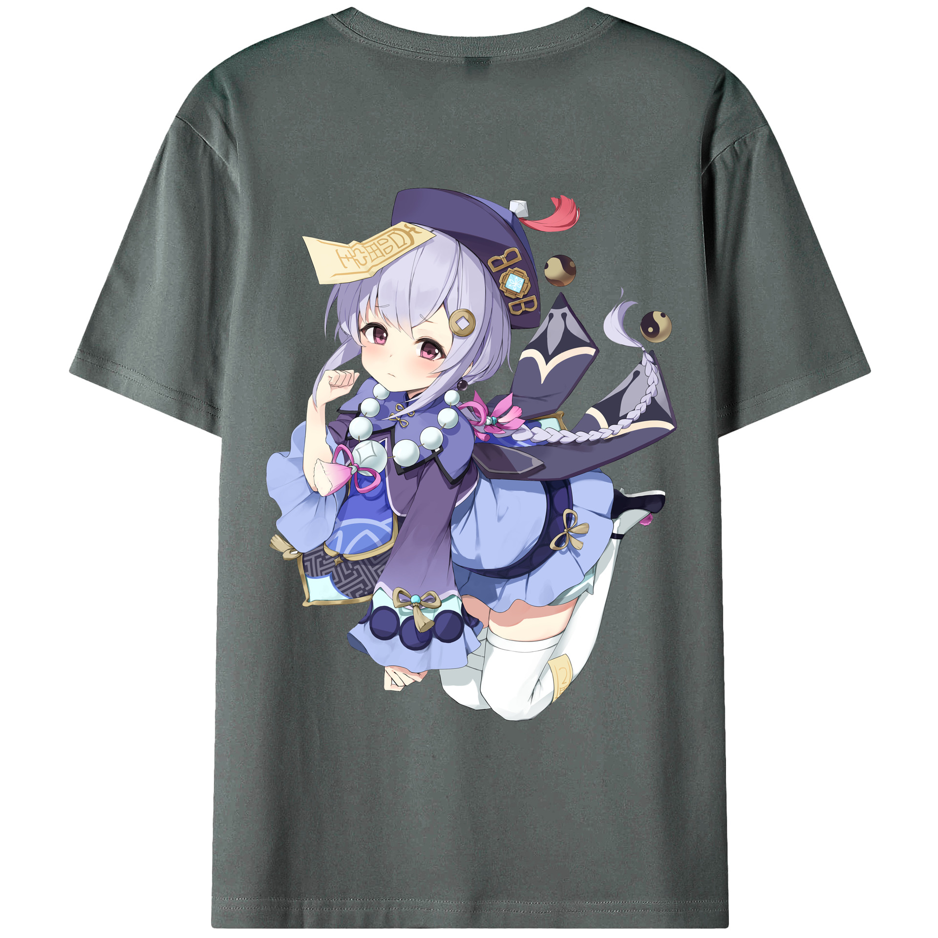 げんし神 七七 なな  genshin Nana 綿100％ メンズ半袖Tシャツ（バックプリント） 通気性